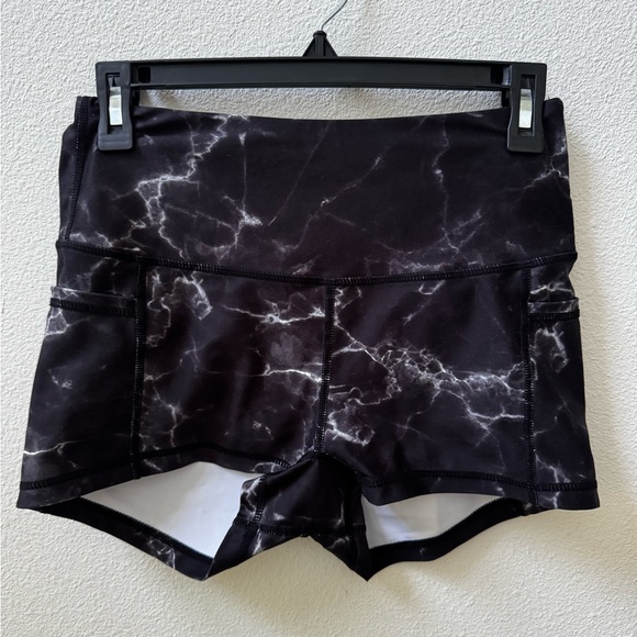 BuffBunny Collection Athletic Shorts with Pockets - Onyx Black Marble - Medium - Picture 4 of 8